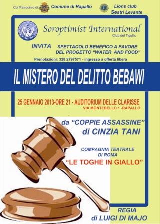 25 gennaio, Rapallo: “IL MISTERO DEL DELITTO BEBAWI"