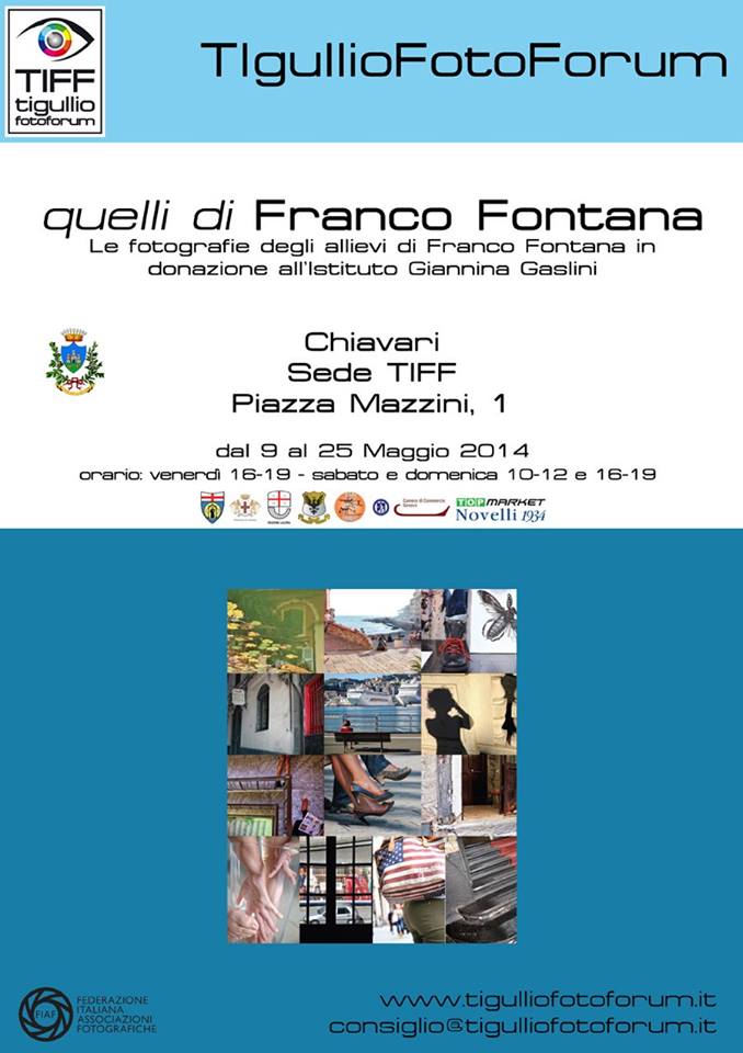 Dal 9 al 25 Maggio, Chiavari: Mostra fotografica delle fotografie degli allievi di Franco Fontana in donazione all'ospedale “Giannina Gaslini”