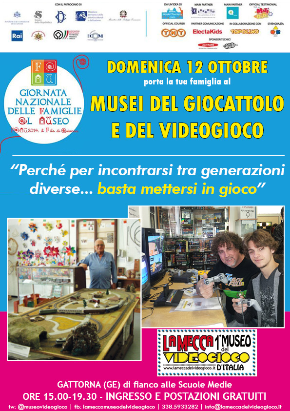 Domenica 12 ottobre: per la “giornata delle famiglie al museo” porta la tua famiglia ai Musei del giocattolo e del videogioco. Nella stessa giornata Sagra del fungo e delle erbe officinali