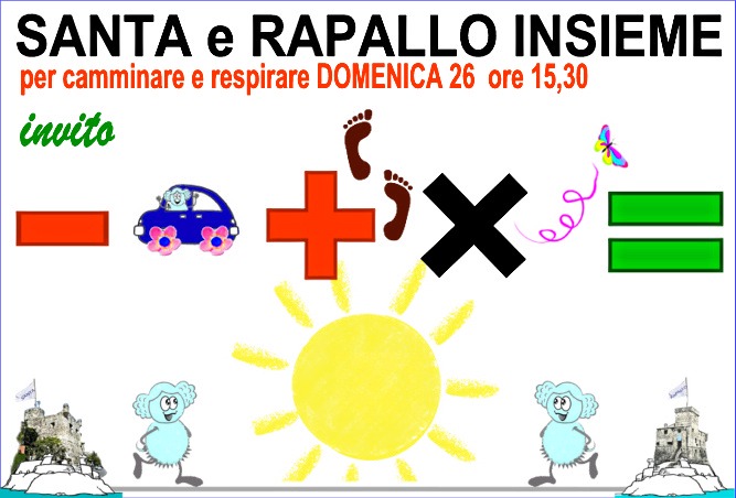 Domenica 26 ottobre: a Rapallo e Santa tutti in strada a "CAMMINARE e RESPIRARE INSIEME"