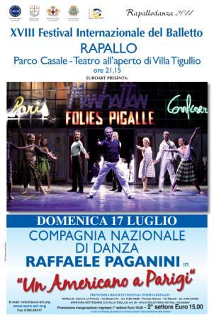 17 luglio, Rapallo: La COMPAGNIA ITALIANA DI BALLETTO RAFFAELE PAGANINI in “UN AMERICANO A PARIGI”