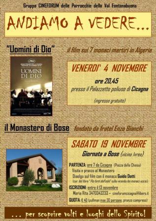 VENERDI ' 4  NOVEMBRE, Cicagna: proiezione film “Uomini di Dio“ il film sui 7 monaci martiri in Algeria (ingresso gratuito)