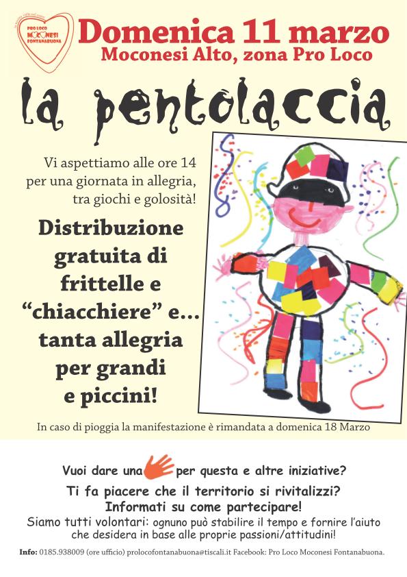 11 Marzo, Moconesi: PENTOLACCIA con frittelle, chiacchiere, giochi e allegria