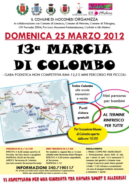 25 Marzo, Moconesi: 13° Marcia di Colombo