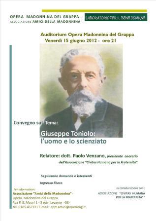 15 giugno, Sestri Levante: con Giuseppe Toniolo, una riflessione sull'economia più “umana”