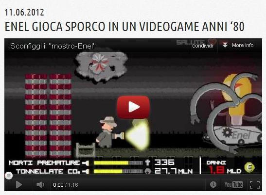 VIDEO VIRALE GREENPEACE: LO SPORCO GIOCO DI ENEL IN UN VIDEOGAME ANNI '80
