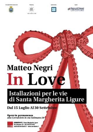 Fino al 30 settembre, S. margherita: installazioni "In Love" di Matteo Negri per le vie della cittadina

