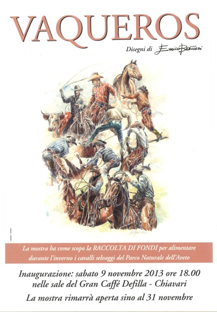 9 novembre, Chiavari: inaugurazione mostra a tema equestre di Enrico Bertozzi, fumettista e direttore della scuola chiavarese del fumetto, per raccogliere fondi per l'acquisto di fieno da collocare in altura per nutrire i cavalli durante l'inverno