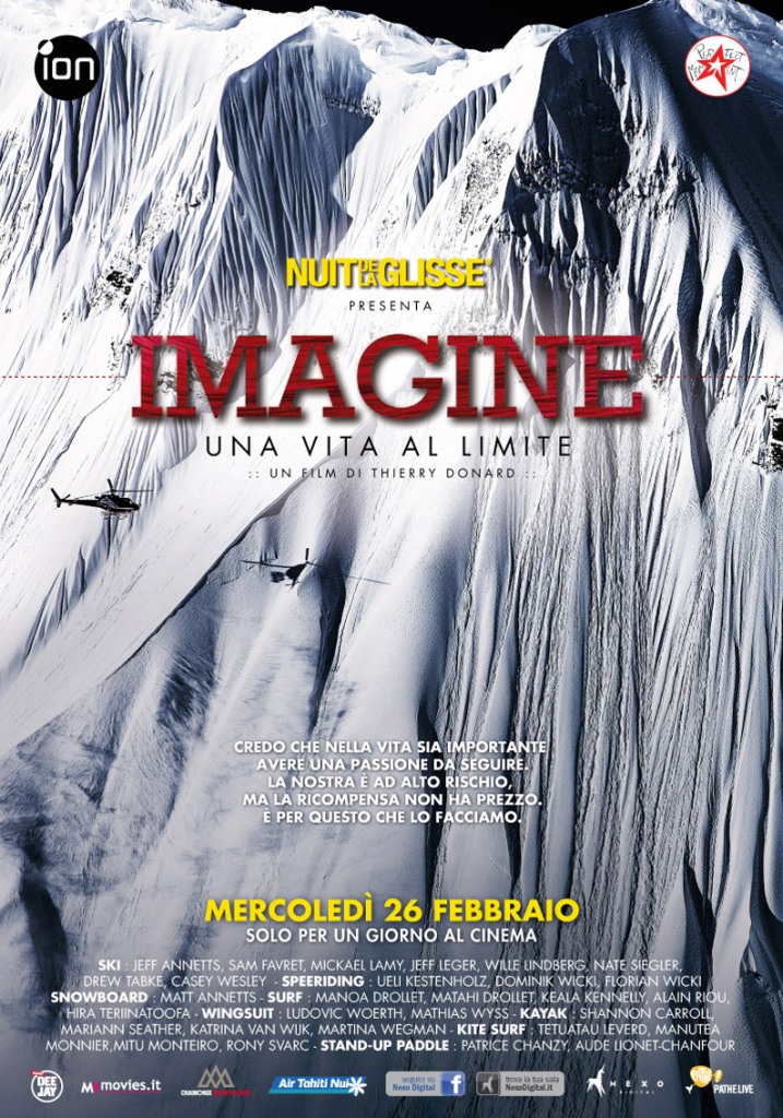 26 febbraio, Chiavari: al CINEMA CANTERO "IMAGINE: UNA VITA AL LIMITE", un evento cinematografico unico per respirare tutta l'adrenalina degli sport estremi