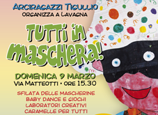 9 Marzo, Lavagna: festa di Carnevale per bambini con giochi, spettacoli, truccabimbi etc