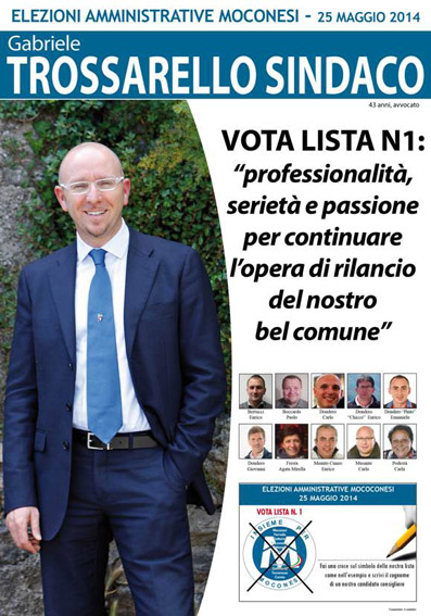 ELEZIONI MOCONESI: lista e programma della Lista Civica "INSIEME PER MOCONESI" ccandidato Sindaco Gabriele Trossarello